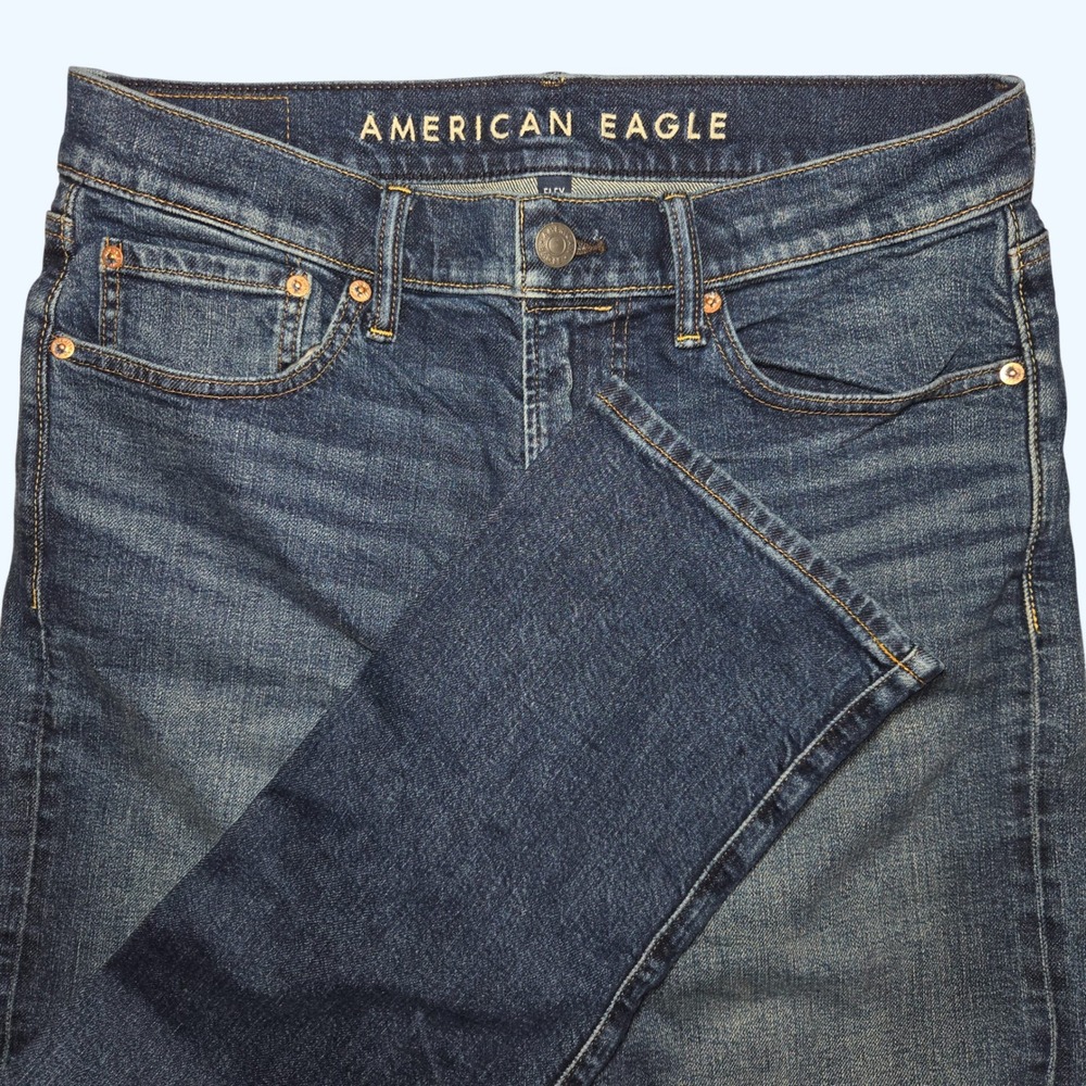 American Eagle Mens Original Straight Flex Jeans 31x32 (Fits 30" Inseam)